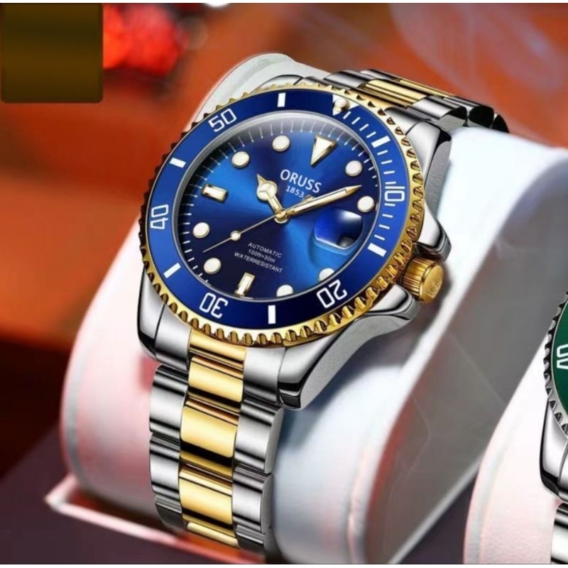 Jam Tangan Pria Tanggal Stainless Steel Oruss