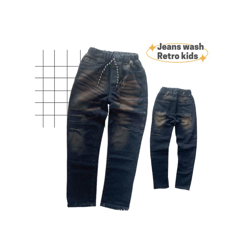 Celana Jeans anak laki laki - celana jeanswash retro anak retro - celana panjang anak