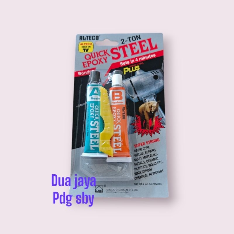 

lem 2 ton 56.7g 56,7gr gram quick lem epoxy steel lem dua ton alteco (SN)
