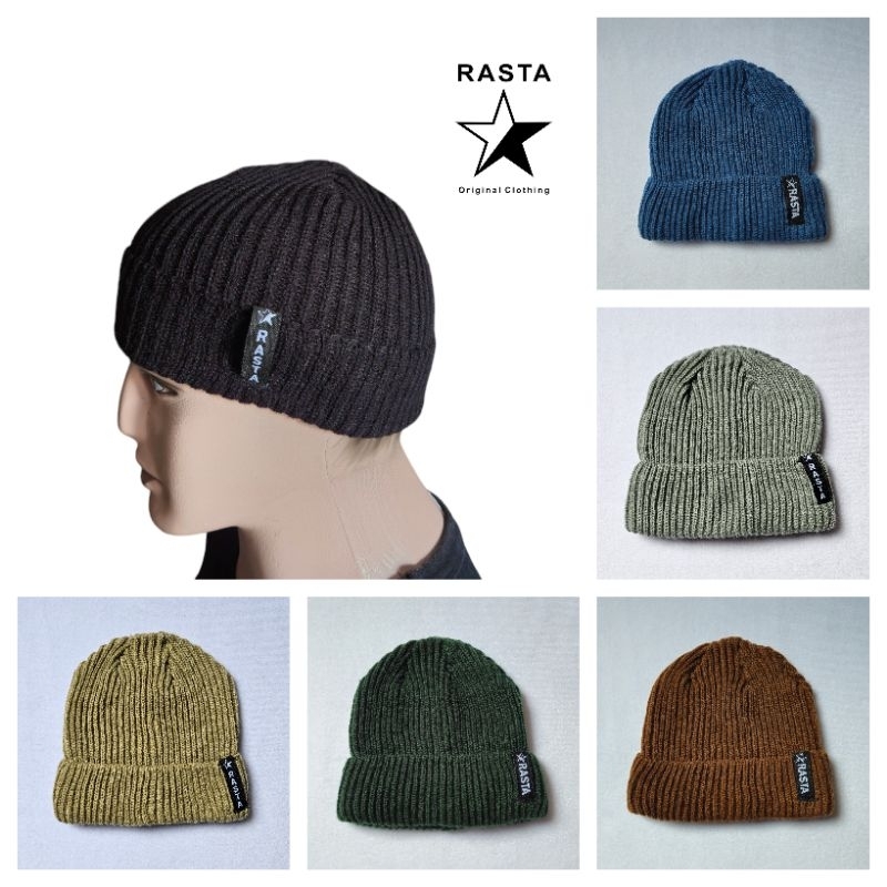 Kupluk Beanie Hat Rajut BENI POLOS