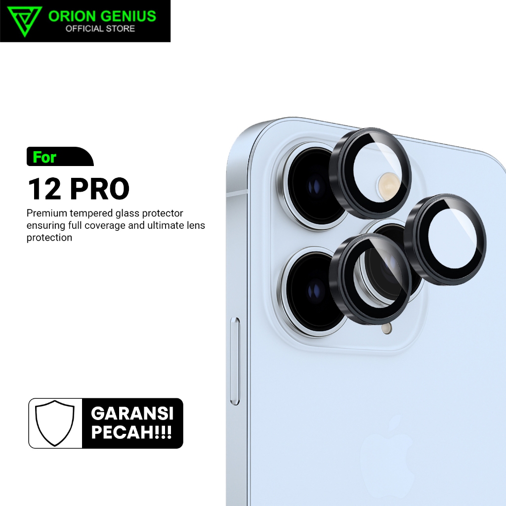 Orion Genius Pelindung Lensa Kamera Ring Metal for iPhone 15 14 13 12 11 PRO MAX Tempered Glass Came