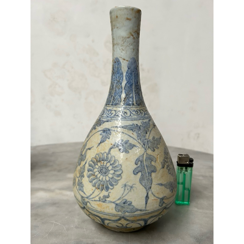 Keramik China Kuno Dinasty Guci Biru Putih Ming Lukis Antik