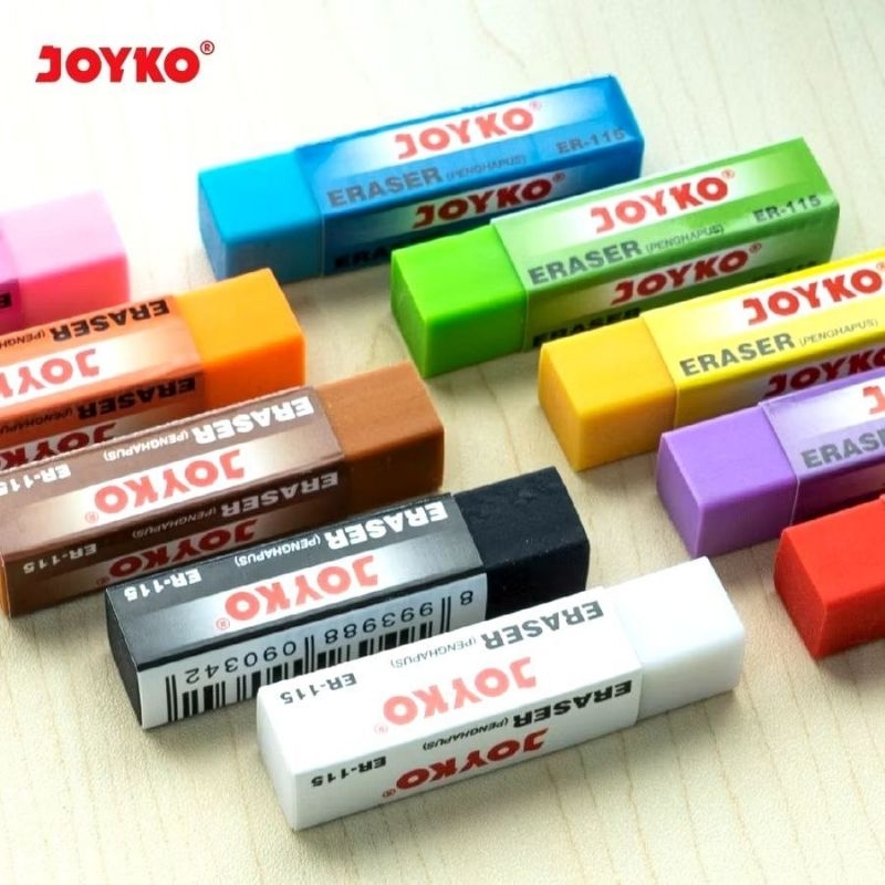 

(30 Pcs) GROSIR Pengahapus Pensil Pelangi Joyko ER-115 Color 10 Warna Warni Fancy Eraser