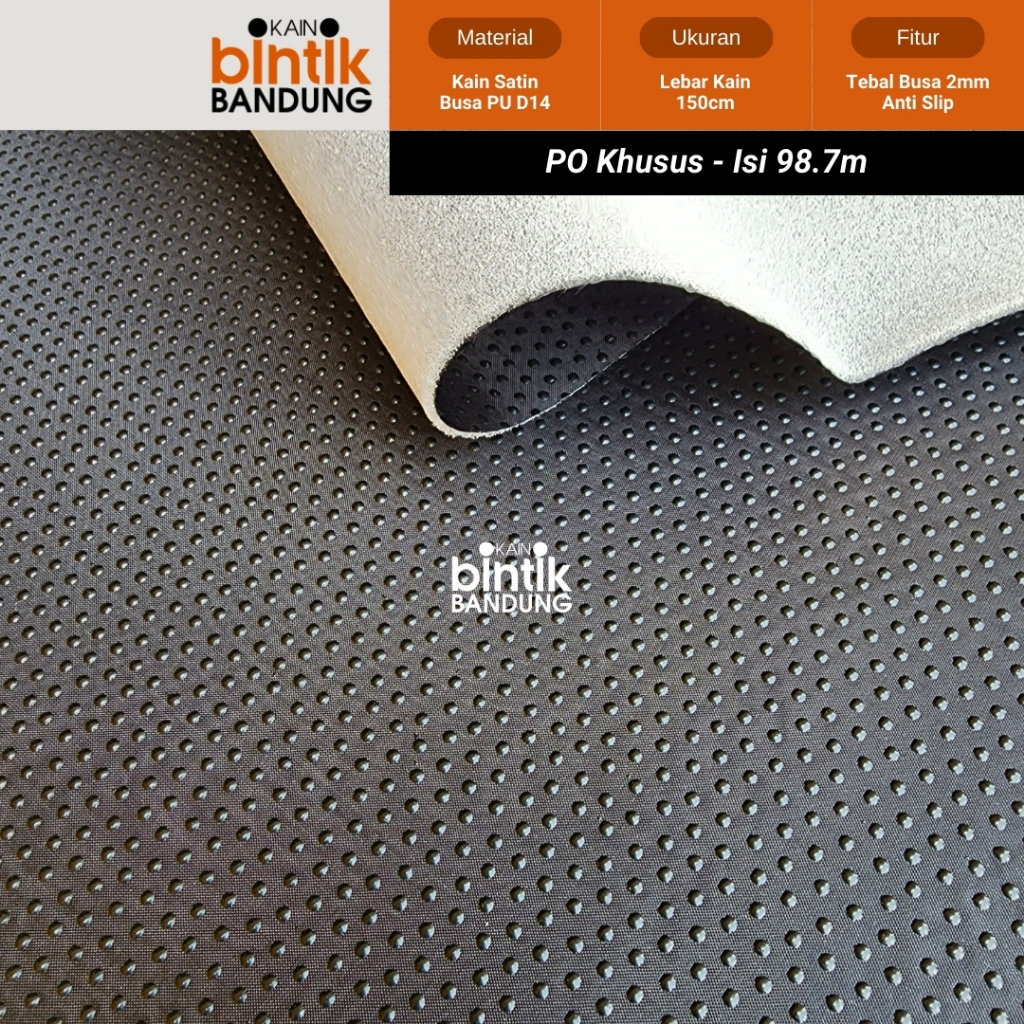 PO Mels Syari - Kain Bintik Anti Slip Satin Lapis Busa 2mm NTHL 1.5mx98.7m Alas Karpet Keset Sajadah