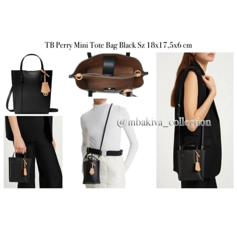 TB Perry Mini Tote Bag Black