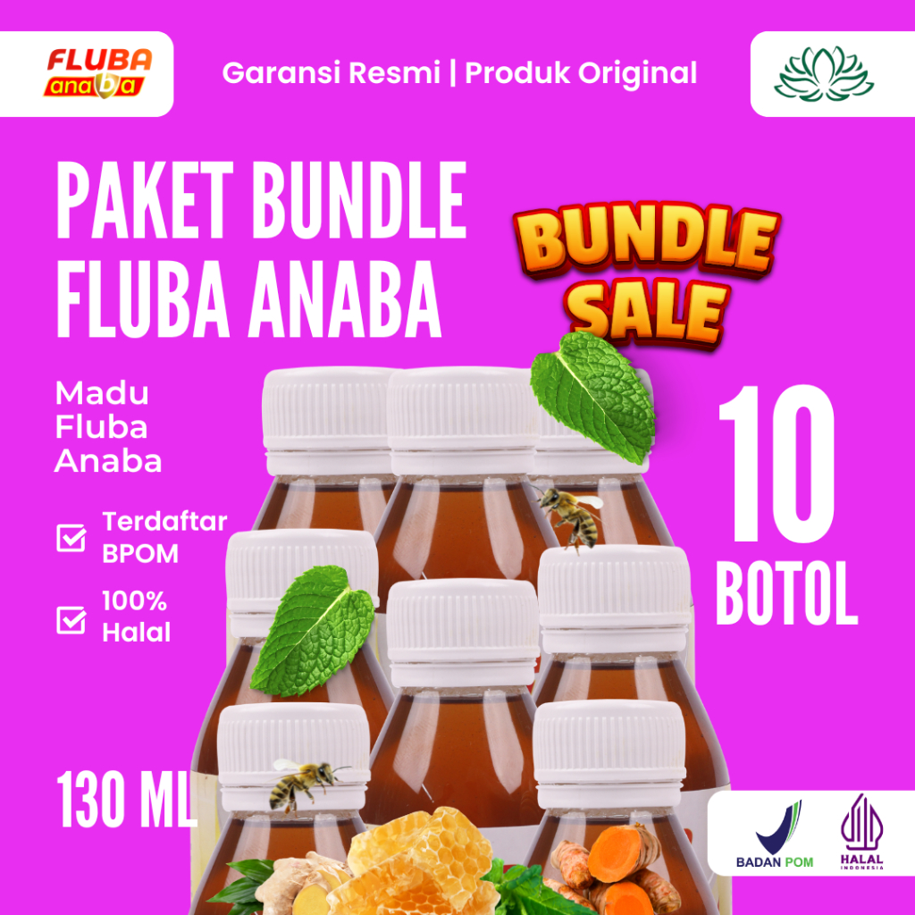 

FLUBA ANABA 10 Botol Madu Herbal Flu Batuk Anak Dewasa 100% Original