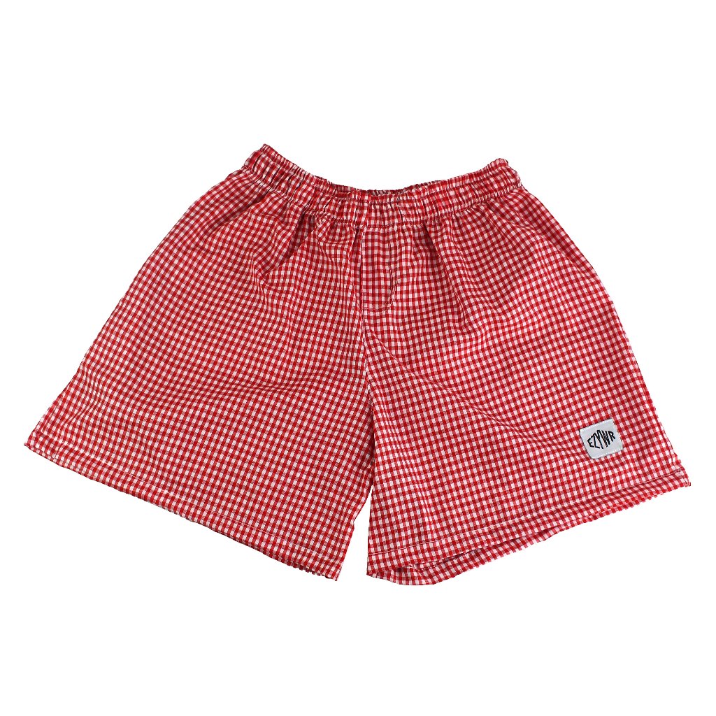 EAZY WEAR Celana Boxer KOTAK MERAH  Pria Wanita Celana Pendek Model Saku Celana Pendek Boxer Kotak U