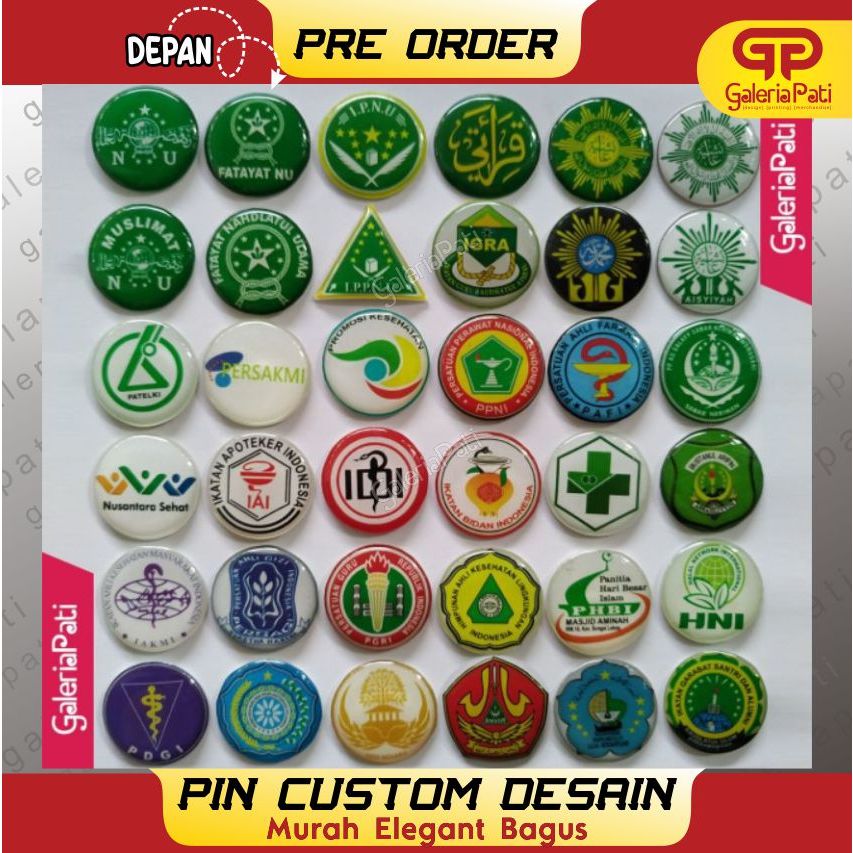 Pin Logo Custom Desain Request Logo Bisa Bawa Gambar Sendiri TANPA PENITI Toko Galeriapati