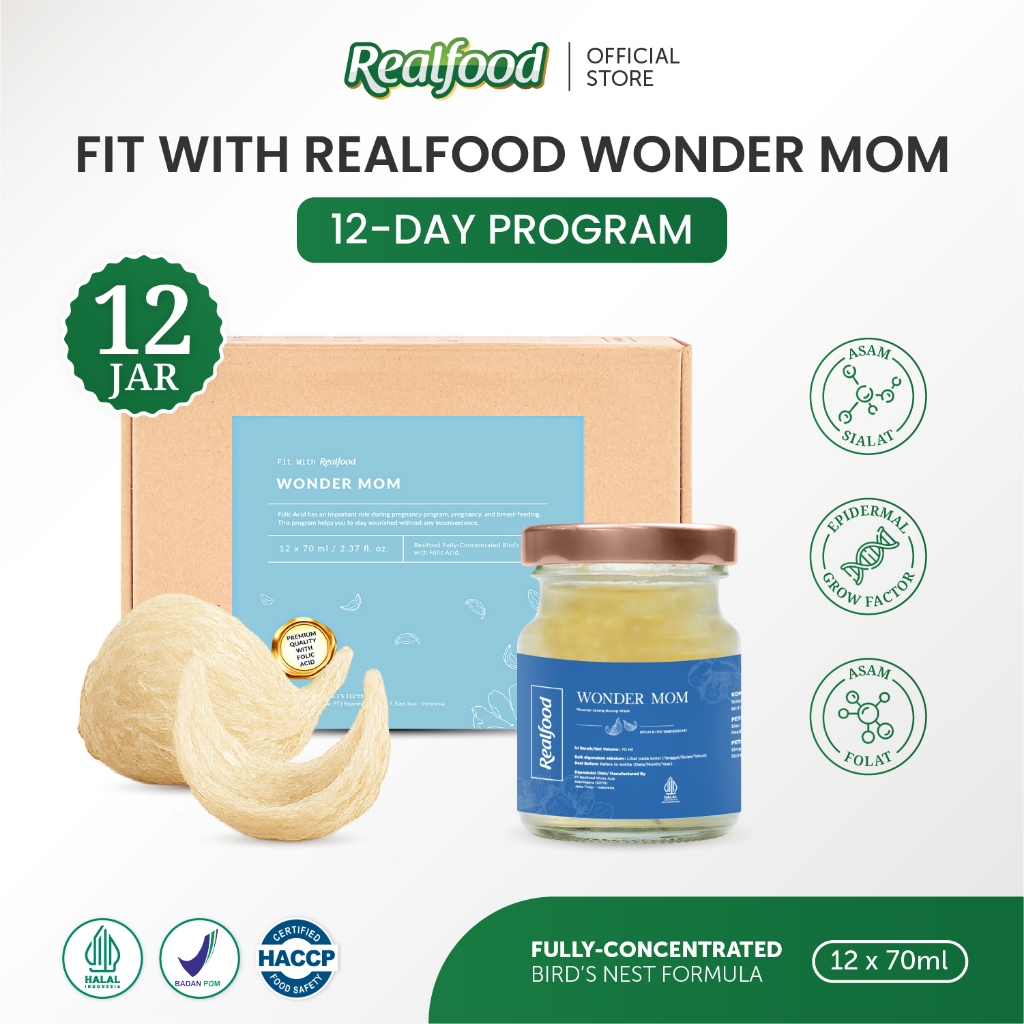

Realfood Wonder Mom Minuman Sarang Burung Walet dengan Premiks Vitamin (Asam Folat)