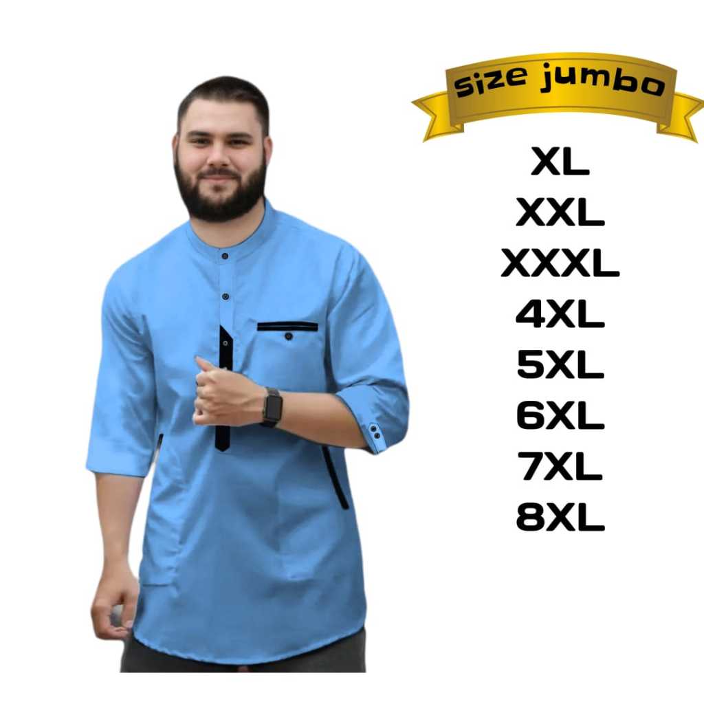 Kurta Terbaru Model Saku Dada Kurta Terlaris Kurta Murah / Koko Kurta Pria Warna Putih Size S- 8XL