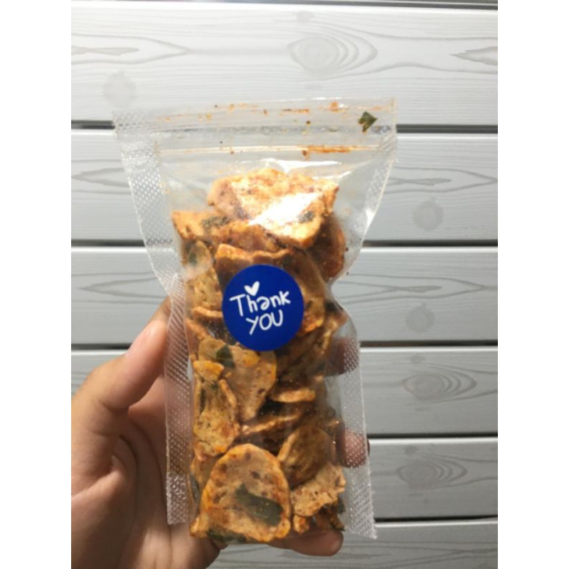 

cemilan bikin nagihhh..basreng koin pedas manis asin daun jeruk bnyak varian kemasan : 100 gr