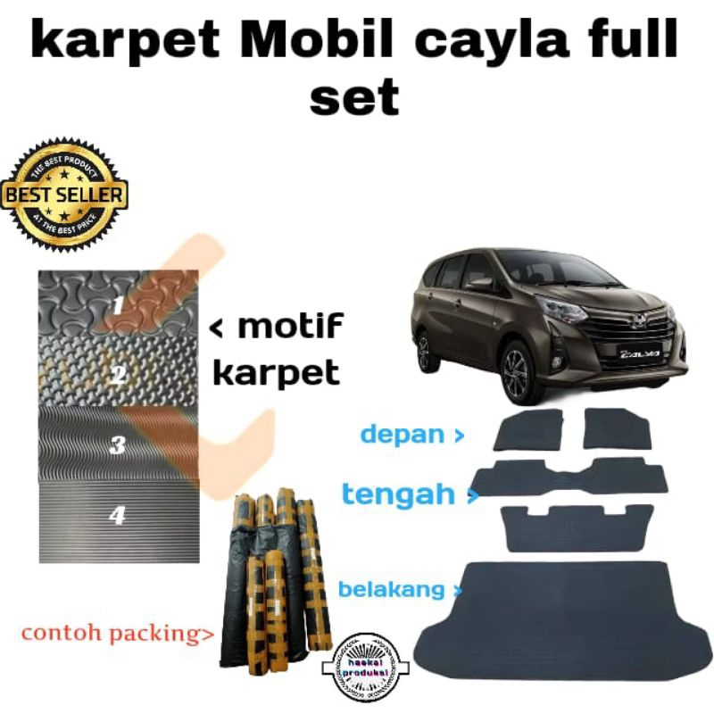 Karpet Mobil calya full set / matras alas kaki mobil calya full set