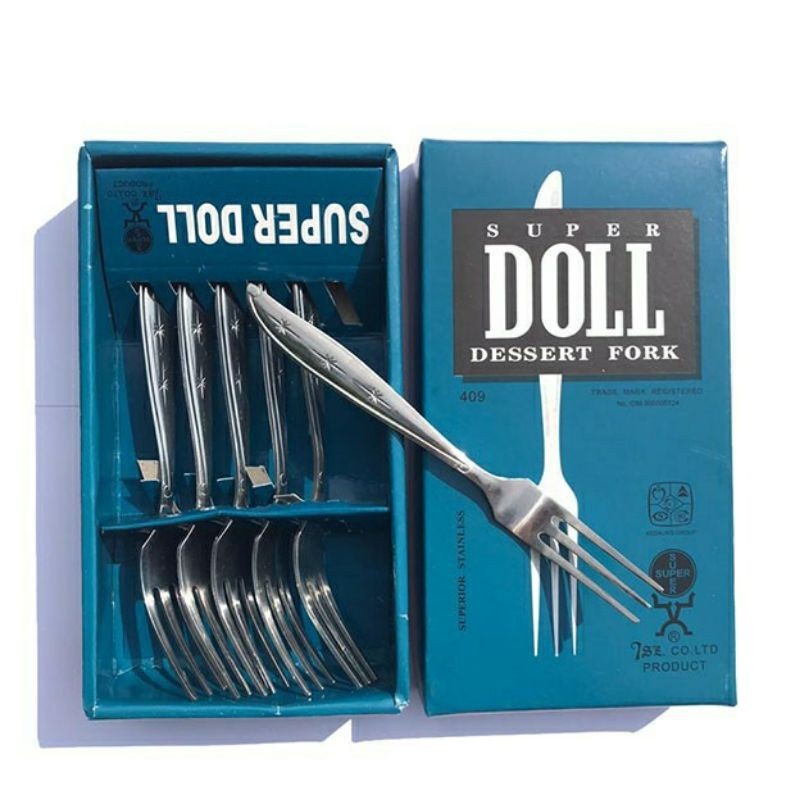 1PCS ALAT MAKAN STAINLESS TEBAL / GARPU KUE SUPER DOLL ORIGINAL / GARPU KECIL MINI STAINLESS STEEL P