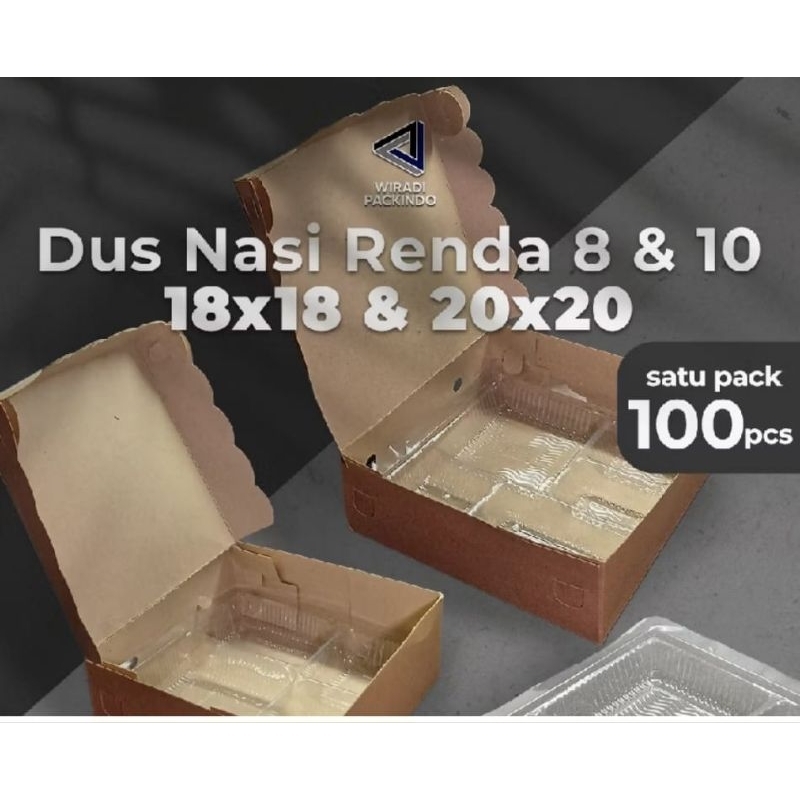 

1 pcs Kotak Nasi Catering+mika Kraft Coklat Renda Dus R10 K & R8 Kemasan Kue berhadiah saldo dana bila beruntung