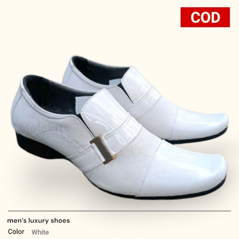 Sepatu Pria Sepatu Pantofel Pria Putih Kulit Asli