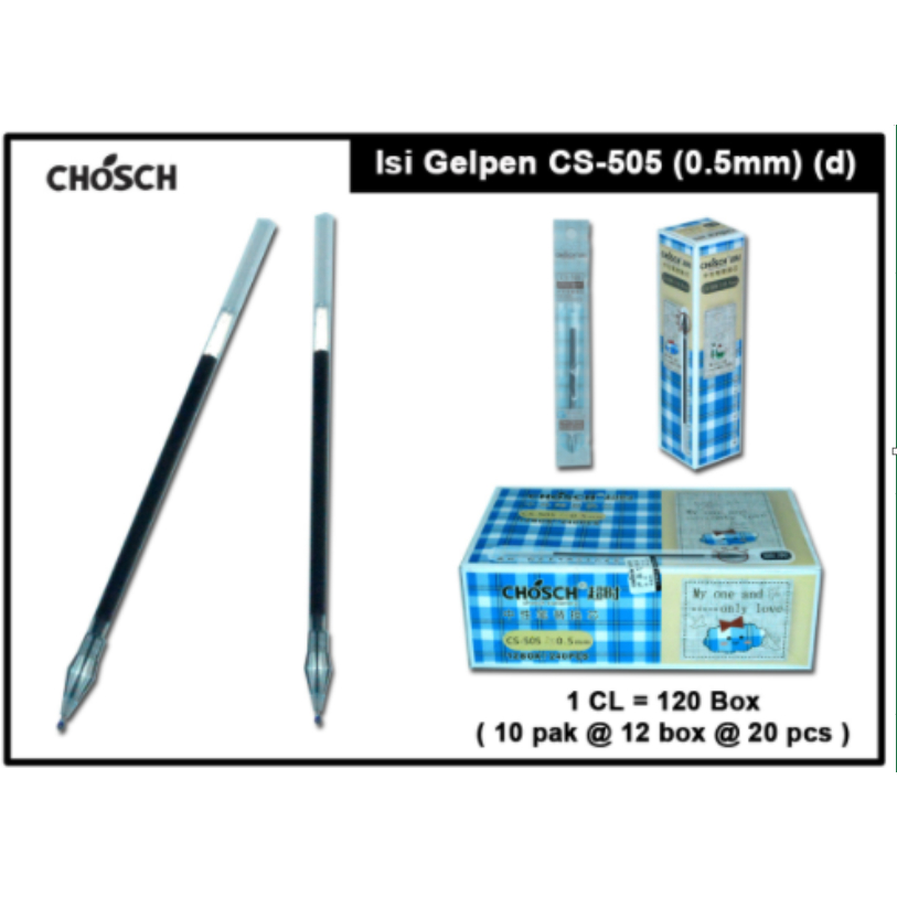 

Chosch Gel Reffil Isi Gel Tinta Pulpen 0.5mm 1 Box 20 Pcs
