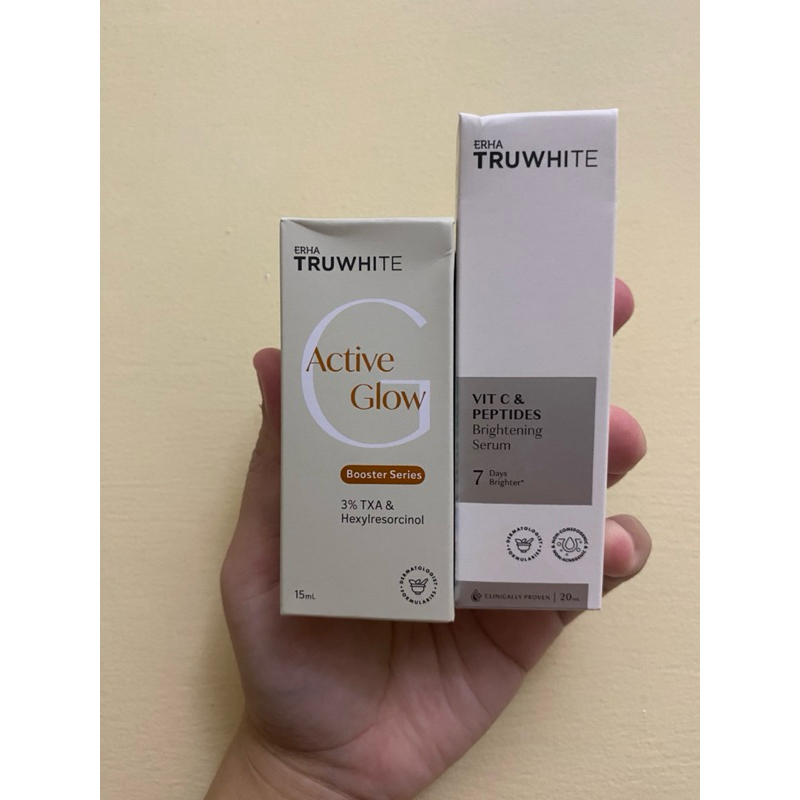 ERHA Bundle Glow Glam Skin - Truwhite Vit C & Peptides Brightening Serum (20ml) dan Truwhite Active 