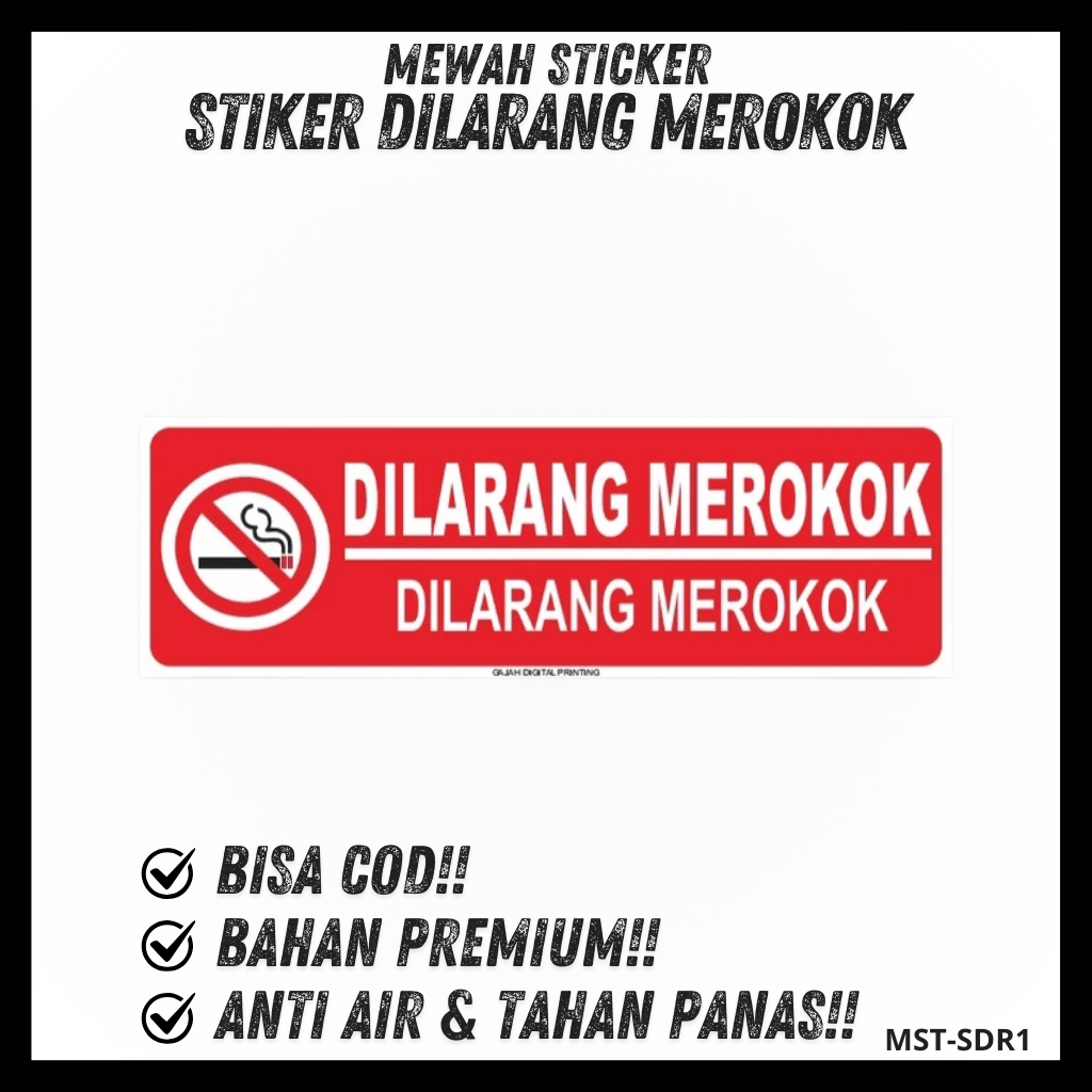

Sticker Dilarang Merokok / Stiker Dilarang Merokok / Sticker No Smoking Area