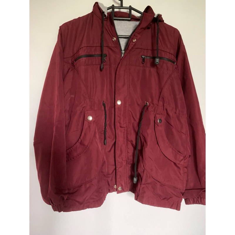 (PRELOVED/PERNAH PAKAI) Jaket Parka Wanita Korean Style Tahan Angin Hoddie Bisa Di Lepas Bahan Baby 