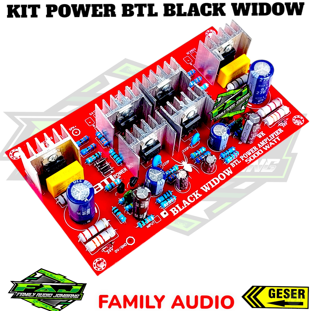 Kit Driver Power Amplifier BTL Black Widow 5000 watt Power Amplifier