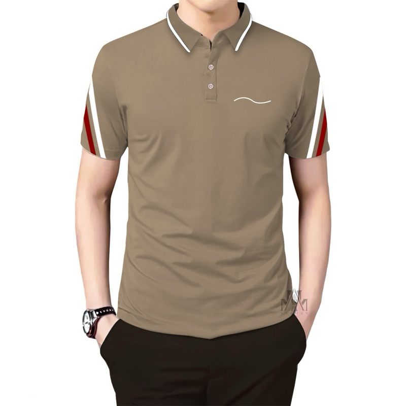 Kaos Saku ALIS Garis MP Kerah Daun Pria COMBED