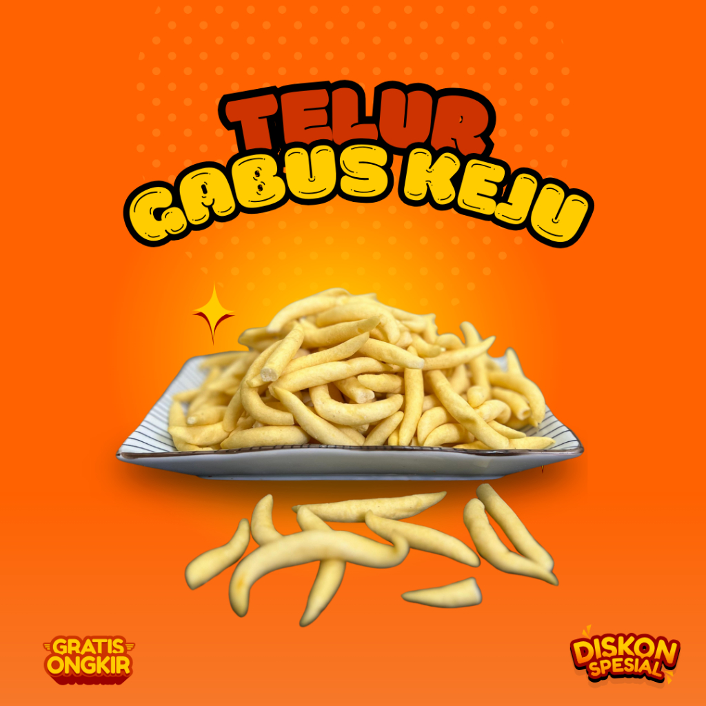 

Telor Gabus Keju 200gr - Gurih, Renyah, Cocok untuk Camilan Cemilan Makanan Kering Snack Cheese