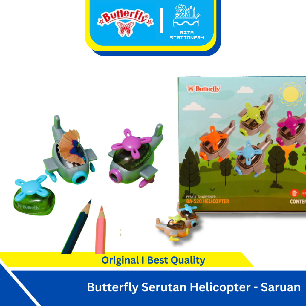 

Butterfly Serutan BA-520 Sharpener / Rautan Lucu Model Helicopter / Mobil Rautan Mainan Anak Laki-laki