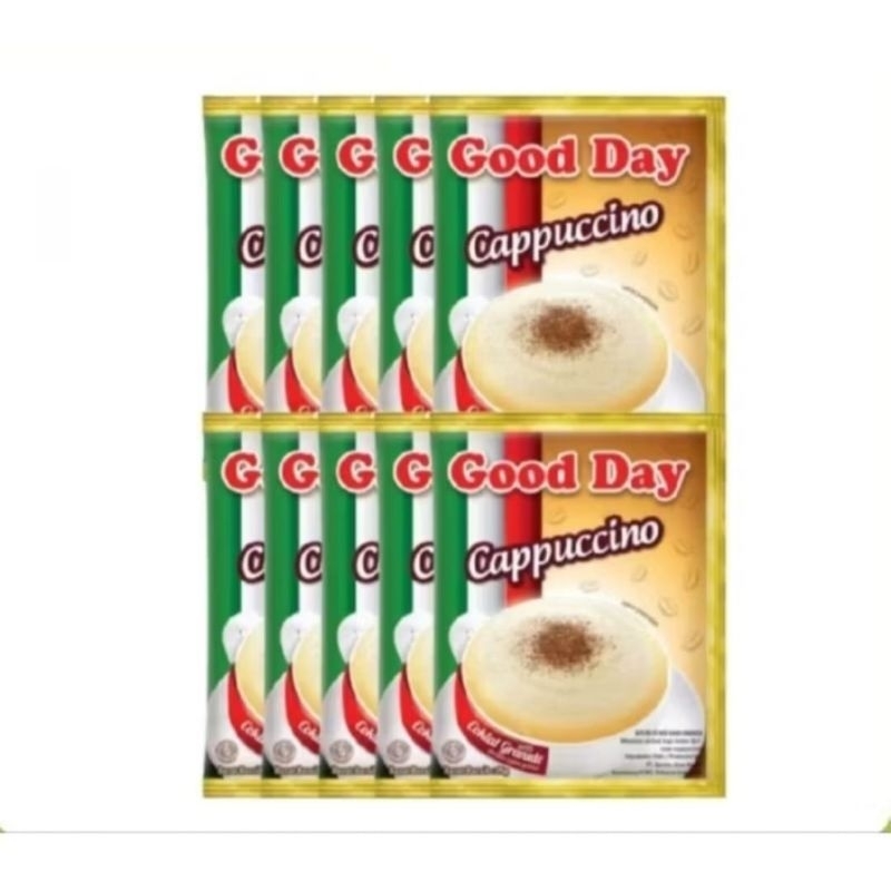 

LOPI GOOD DAY CAPUCINO 1 RENTENG ISI 10 SACHET CAPPUCINNO