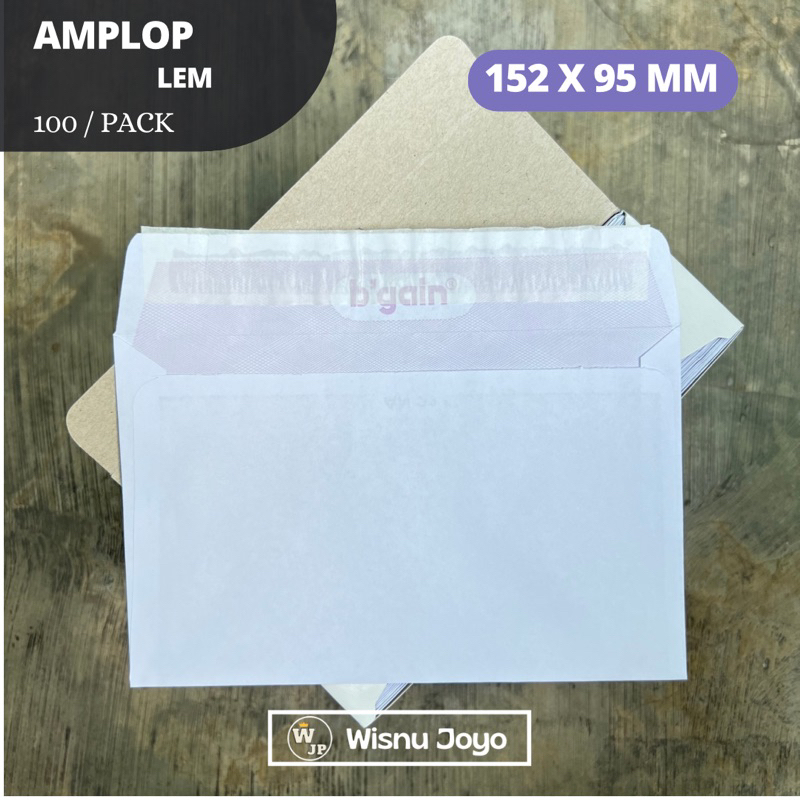 

Amplop Lem Uk Uang Putih isi 100 B’gain / Amplop Putih Bgain 152x95mm