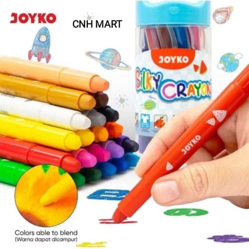 

Silky Crayon Tabung JOYKO 12 Colors SLC-B- 12 - Crayon Washable
