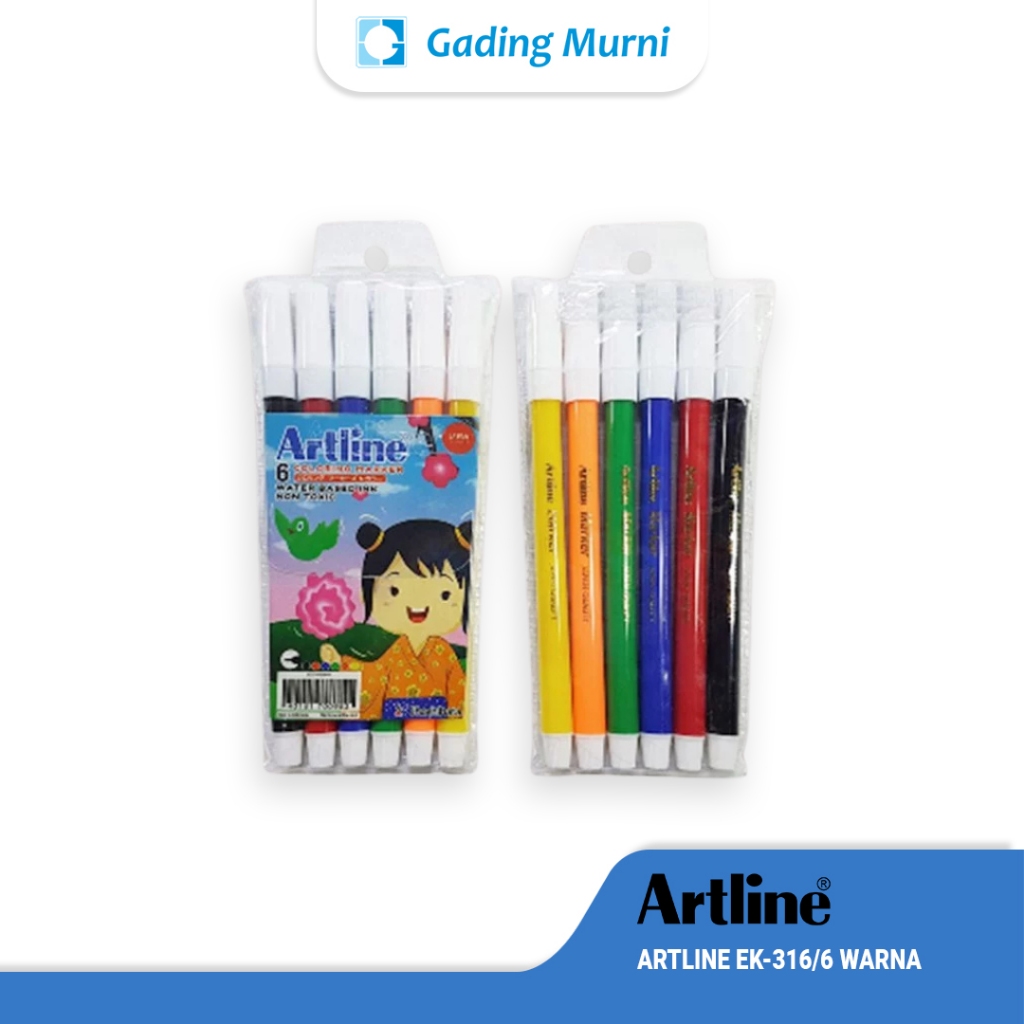 

Spidol Mewarnai Marker SET 6 Colours EK-316/6W Artline