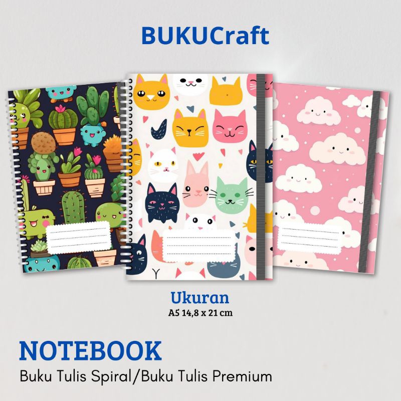Buku Tulis Catatan buku notebook buku diary Notebook Spiral A5 60 Lembar koleksi cover Estetik Anima