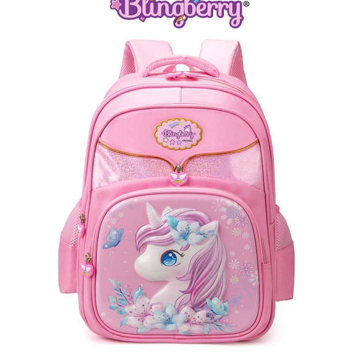BLINGBERRY Tas Sekolah Unicorn Glitter Waterproof Anti Air Tas Ransel Anak SD Tas Sekolah Anak Perem
