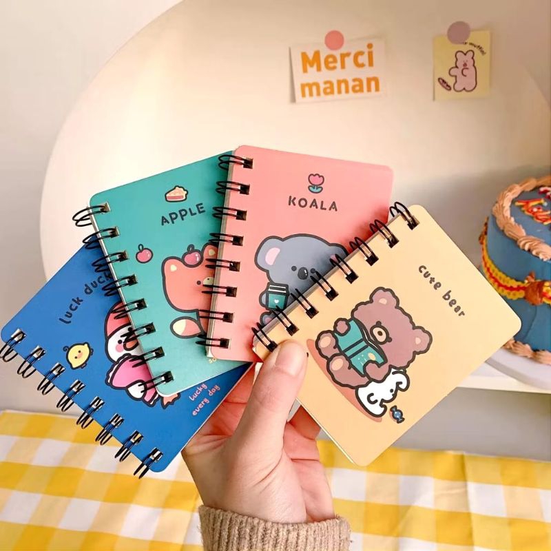 

FGT Buku Notebook Ring B7 Motif Kartun Buku Catatan Memo Spiral Buku Tulis Mini Binder Karakter