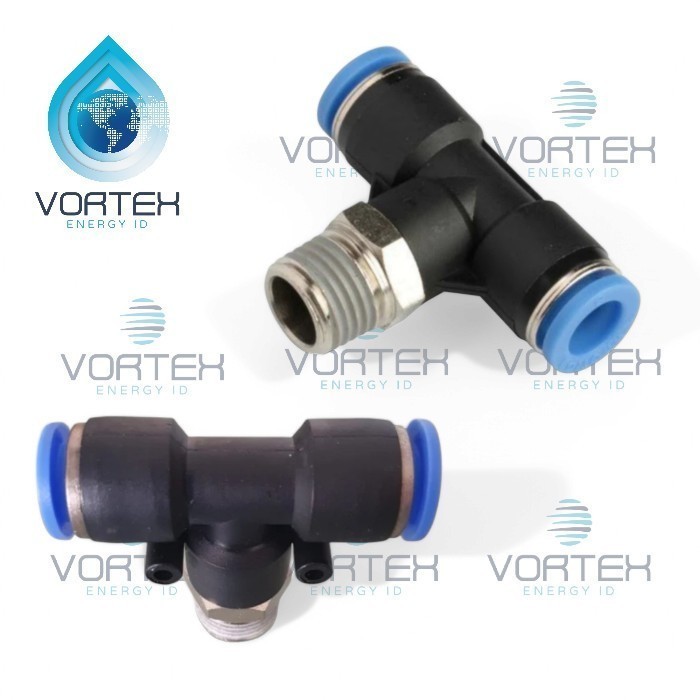 Fitting Tee Pneumatic Selang 6mm MPB