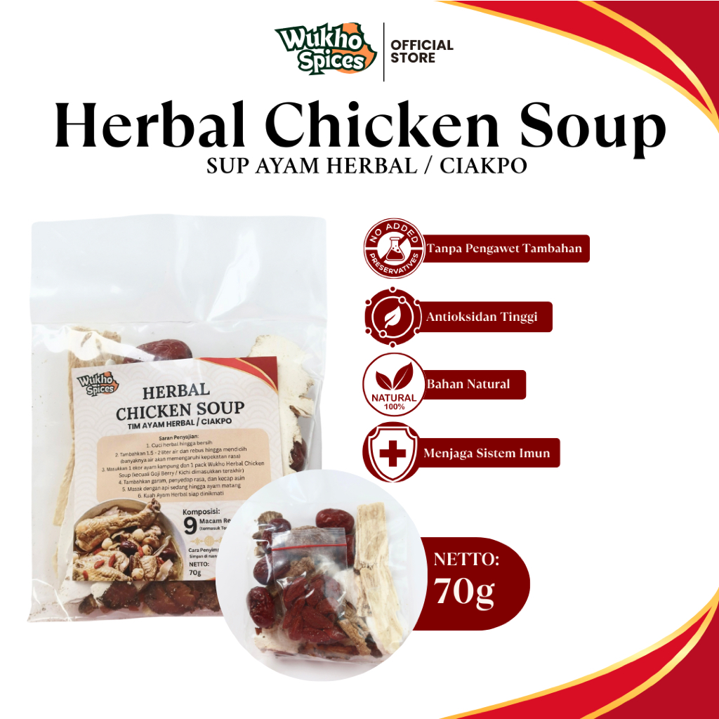 

Wukho Spices - Premium Herbal Chicken Soup / Tim Ayam Herbal 9 Bahan / Ciakpo