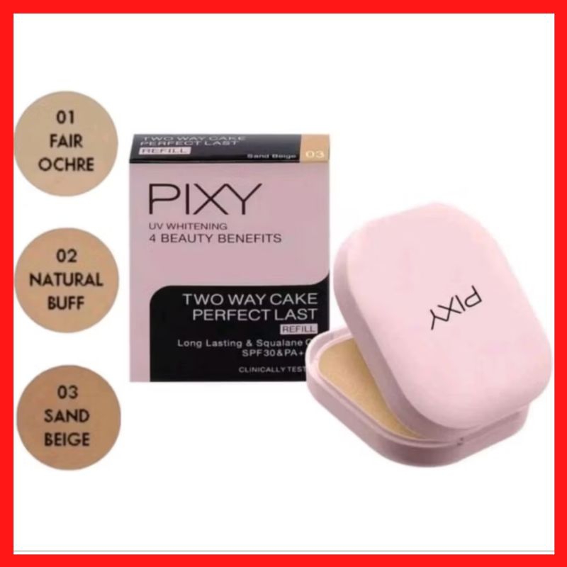 PIXY REFILL (PINK) BEDAK PADAT TWO WAY CAKE PERFECT FIT KEMASAN BARU