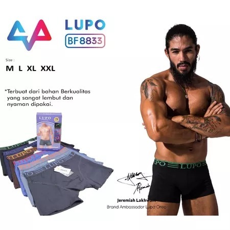 CELANA DALAM BOXER PRIA LUPO 8833 BAHAN KATUN CD BOXER COWOK BAHAN PREMIUM