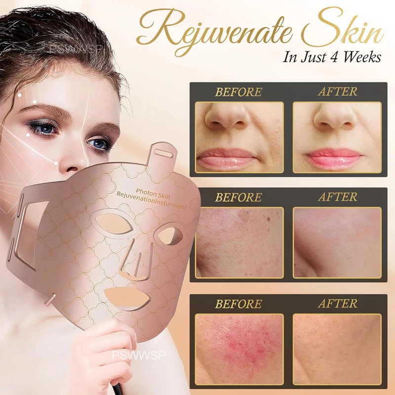 Masker Wajah LED 7 Warna/Masker Penghilang Jerawat Wajah