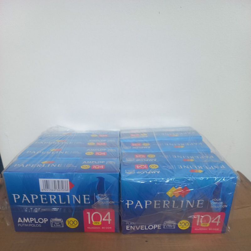

amplop 104 paperline/harga untuk per pak(isi100 lembar)