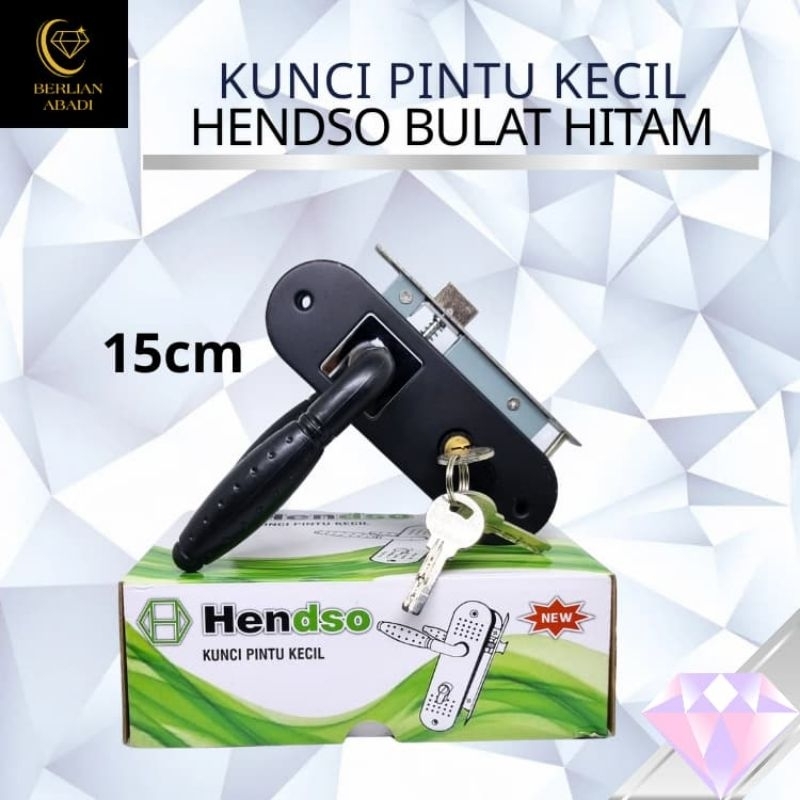 Kunci Pintu Kecil / Slot Pintu Kecil 15cm HENDSO BULAT HITAM