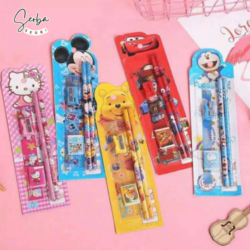 

SB-S88 Stationery Set 5 in 1 Alat Tulis Anak Sekolah Penghapus penggaris Pensil Serutan Karakter Lucu