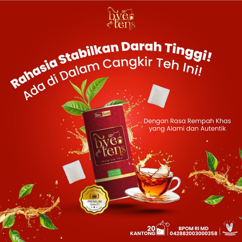 

BYE TENS - Primium Tea Herbal Alami Membantu Mengatasi Tekanan Darah Tinggi