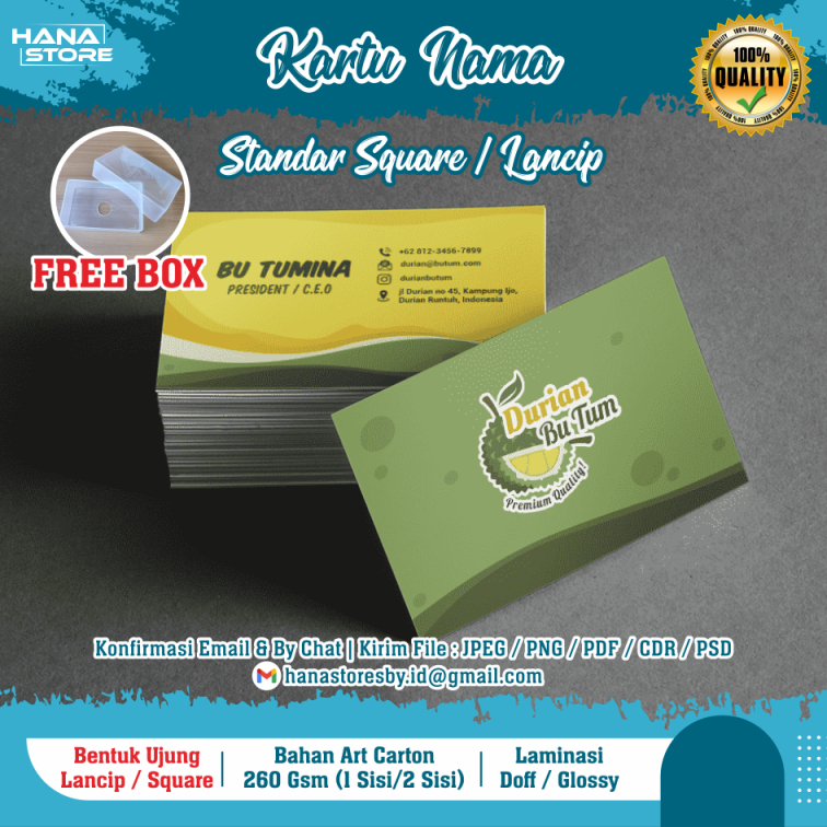 

Cetak Kartu Nama isi 100 pcs (1 Sisi) Standar Name Tag Perusahaan / Kartu Nama Olshop Kantor Pribadi