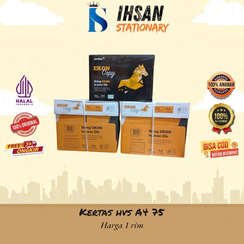 

Kertas Hvs A4 75gsm PP LITE/EKON (500 lembar)