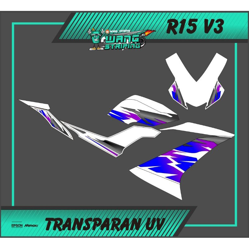 STRIPING STICKER R15 V3 TRANSPARAN VERSION LIVERY ORIGINAL