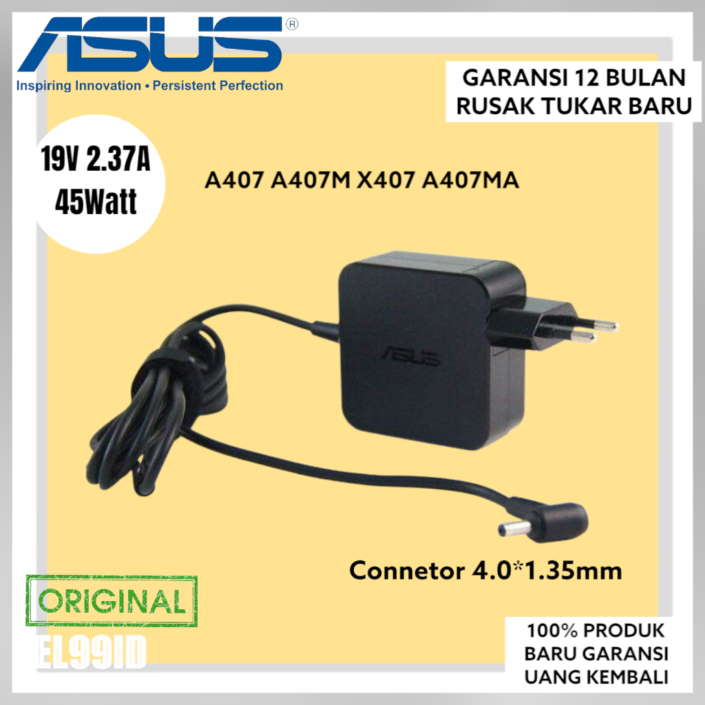 Adaptor Charger Asus A407 A407M A407MA ORIGINAL