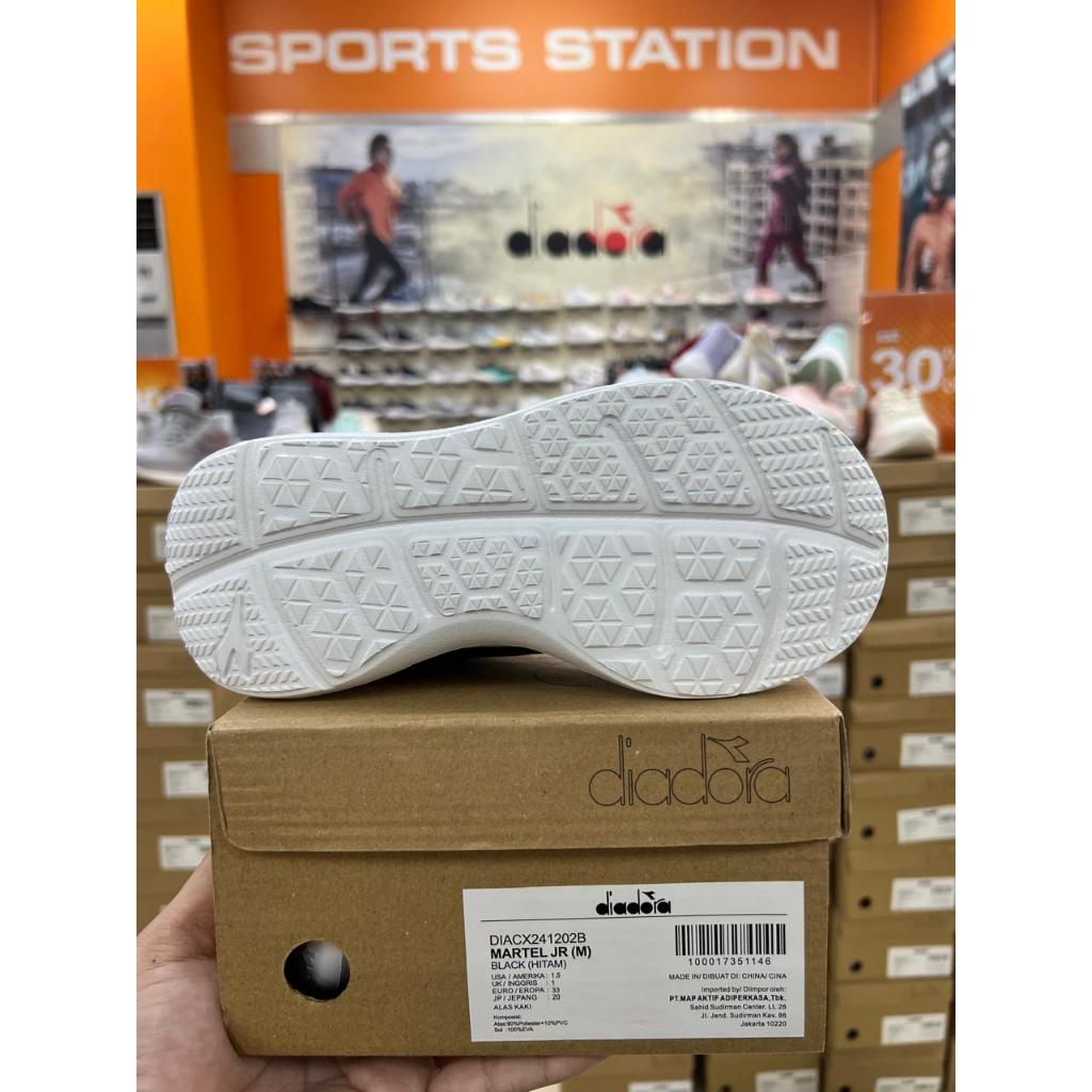 Grosir Diadora Martel Jr Black Kids Shoes Original