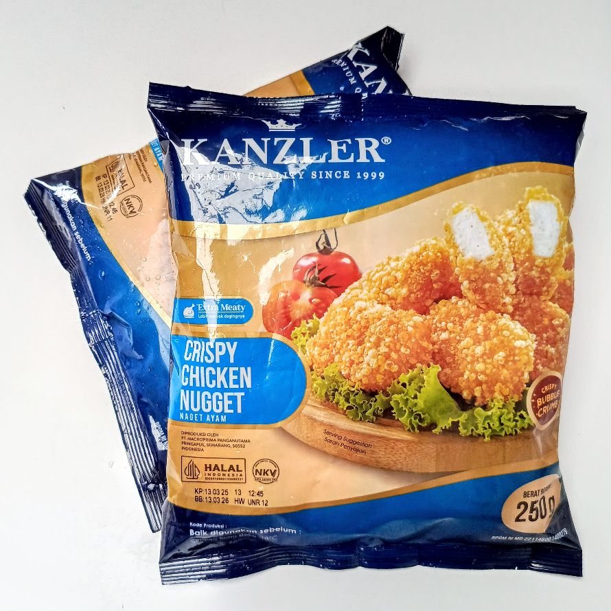 

KANZLER CRISPY ORIGINAL 250gr Bentuk Kombinasi Extra Meaty Chicken Nugget Ayam Halal