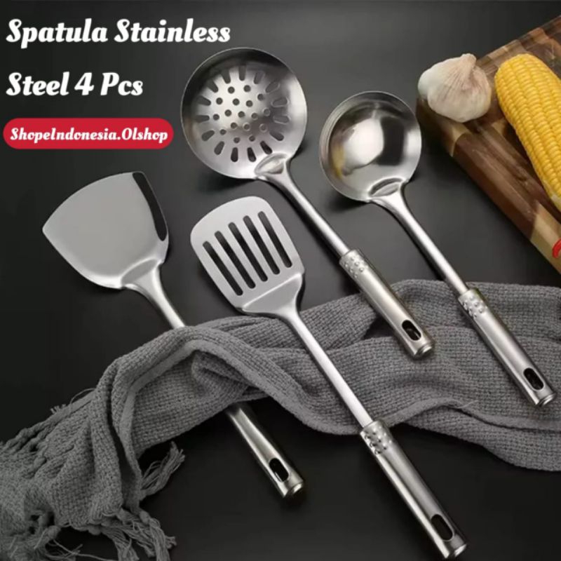 Spatula Sutil Stainless Steel Set isi 4PCS / Spatula Set Stainless Steel Finished 4PCS / Sutil Set S